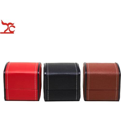 Luxury Leather Wristwatch Relogio Box With Pillow Package Case Arched Mechanical Watch Bracelet Storage Travel Stand Holder Box