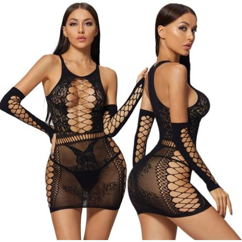 Sexy Lingerie Women Plus Size Sexy Hot Erotic Langerie Mesh Underwear Lenceria Mujer Porno Female Babydoll Dress Nightwear
