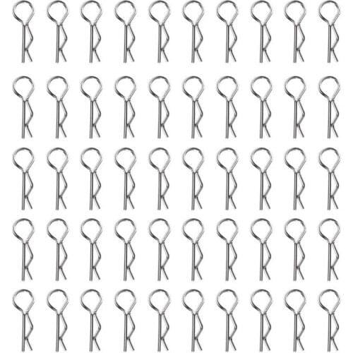 50pcs R Clips R Shape Pins RC Parts Accessory Fit for 1/10 HSP RC Car Vehicle Model Car Spare Parts R Shape Pins