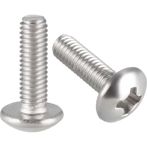 Uxcell Machine Screws, M3x10mm Phillips Truss Head Screw, 304 Stainless Steel, Fasteners Bolts 100Pcs