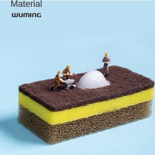 Spong Mop Three Pack Oil-Free Silicon Carbide Sponge Wipe Cleaning Pot Kitchen Dish Brush Bowl Artifact