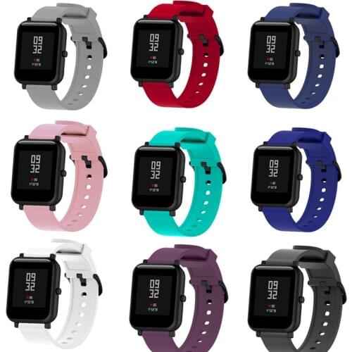 20mm Silicone xiaomi amazfit bip lite strap bracelet For Samsung Galaxy watch active 42mm Gear sport S2 Ticwatch 2 E Band