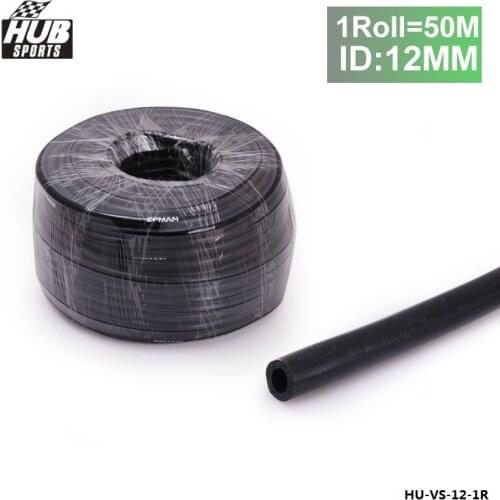 50M ID:12MM Silicone Vacuum Hose Tube Tubing Turbo Dump Radiator for Air / Water Black HU-VS-12-1R