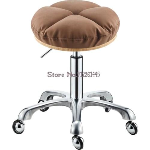 Beauty Stool Lifting Rotating Round Stool Does Not Stuck Big Work Stool Barbershop Hair Cutting Stool Globe Wheel