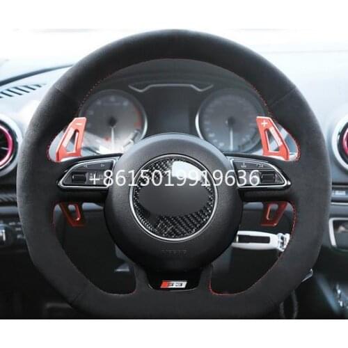 High Quality DIY Car Steering Wheel Cover Black Suede for Audi A5 A7 RS 5 RS 7 S3 S4 2013-2016 S5 2013-2017 S6 2013 S7 SQ5