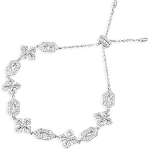 SLJELY Fashion Real 925 Sterling Silver Gothic Cross Adjustable Bracelet with High Quality AAA Zirconia Women Fine Brand Jewelry