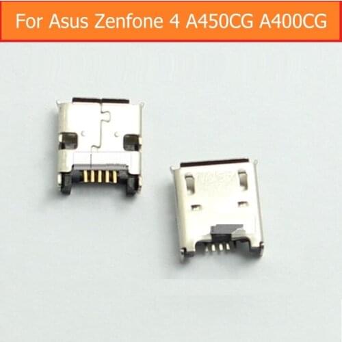 100% Genuine sync date dock port For ASUS zenfone 4 A450CG A400CG USB connector charging socket port Mirco USB charger jack slot