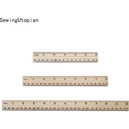 3PCS Sewing Tools 15cm 20cm 30cm Wooden Ruler Metric Rulers Precision Double Sided Measuring Tool Learning Office Stationery