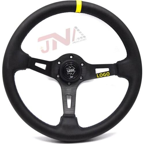 14inch JDM Racing Steering Wheel with Yellow Strip Sport Car Accessories