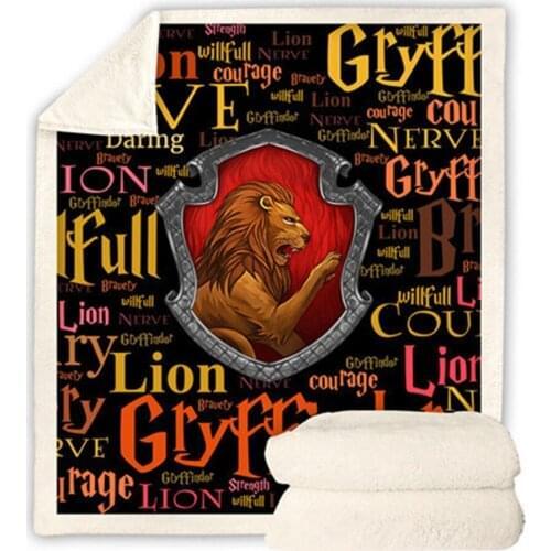 3D Printed Magical Symbol House Badge Soft Throw Premium Sherpa Fleece Blanket