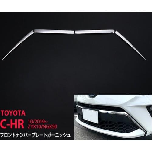 4PCS SUS304 Exteriore Accessories Car for TOYOTA C-HR ZYX10/NGX50 Durable Front No. Plate Garnish Car Sticker Parts