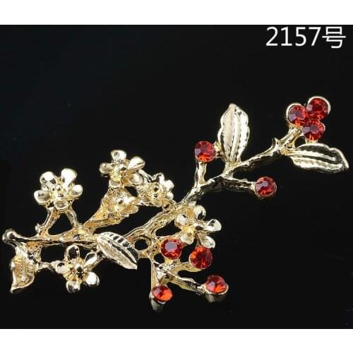 50pcs 26*48MM Gold Color Crystal Leaf Charms Wholesale Brass Material DIY Jewelry Branch Leaf Pendant Charms