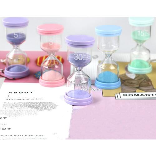 6PCS Sand Timer 1/3/5/10/15/30 Minutes Hourglass Sand Clock Sandglass for Kids Games Classroom Home Office Kitchen