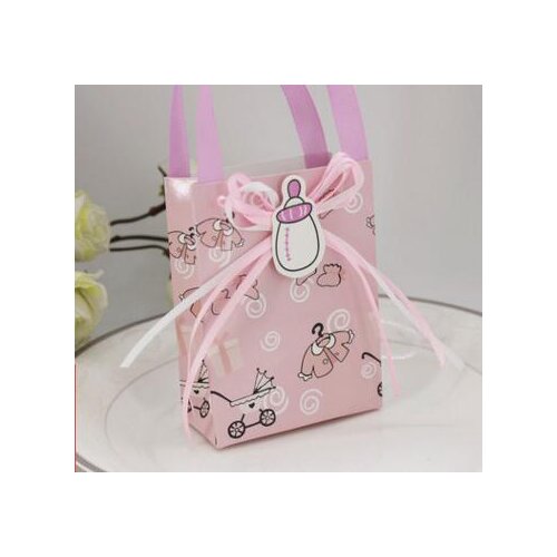 Free Shippping 12X Pink/ Blue nipple/babys bottle paper candy bag favor candy box favour box girls boys birthday baby show gift