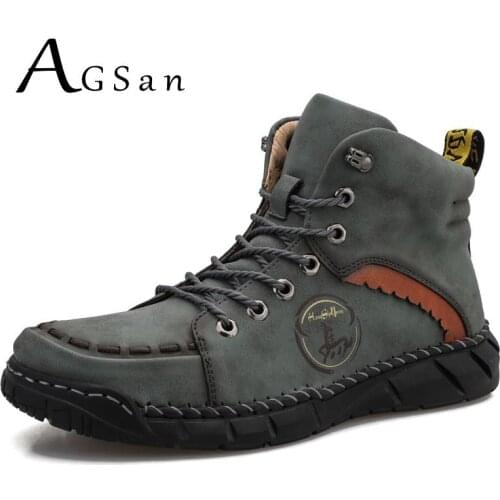 Men Fashion Ankle Boots Big Size 50 49 48 47 Waterproof Boots Outdoor Casual Shoes Autumn Martin Boots Non-Slip Handmade Shoes