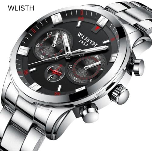 Top Luxury Brand Men Watches Business Quartz Waterproof Watches Mens Stainless Steel Band Auto Date Luminous Hands Wristwatches
