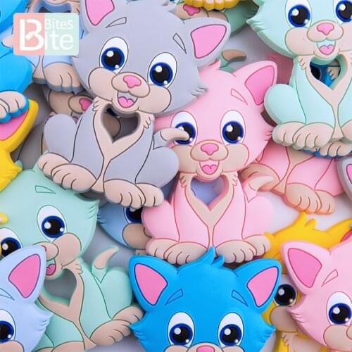 Bite Bites Baby Silicone Teether Cat Food Grade Perle Silicone Beads Rodent Teethers DIY For Pacifier Chain Pendant Nurse Gifts