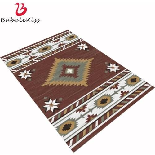 Bubble Kiss Carpet Ethnic Style Retro Floor Mat White Brown Geometric Rugs And Carpets For Home Living Room Decor