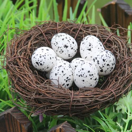 Artificial Rattan Bird Nest Eggs Decoration Vintage Decoration Nature Bird Cage Photography Prop Home Decoration 6/8/10/12/15CM