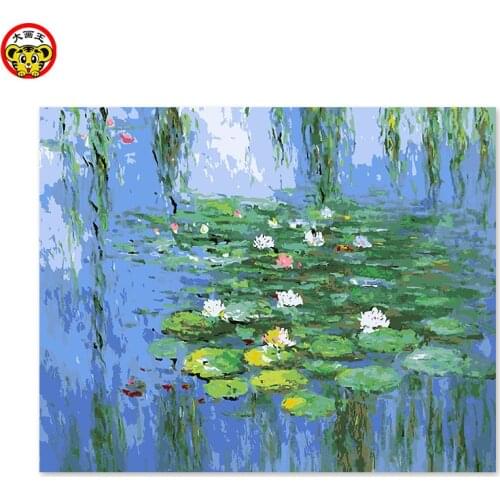 Painting by numbers art paint by number Monet water lily a famous painting of its own color DIY hand Liantang summer impression