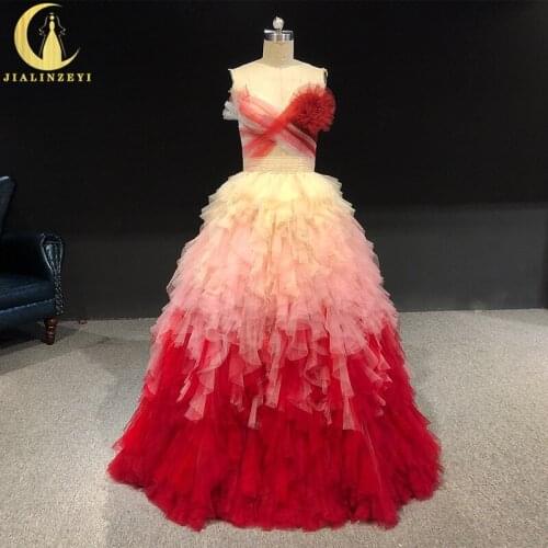 Rhine real Pictures Marchsea Sweetheart Red Gradient Ball vestidos de fiesta abiti da cerimonia formal dresses Evening Dresses