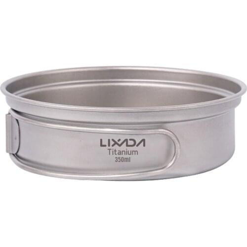 Lixada Ultralight Titanium Frypan Outdoor Camping Hiking Backpacking Cooking Frying Pan with Foldable Handles Camping supplies