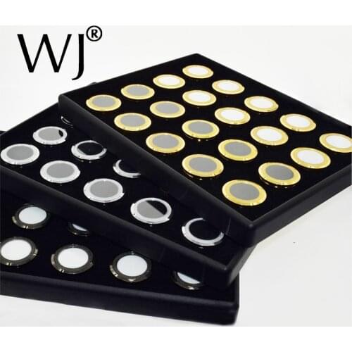 Loose Gemological Diamonds Color Grading Tray Black with 20 Metal Boxes Gem Stone Storage Pearl Beads Display Sorting Collection