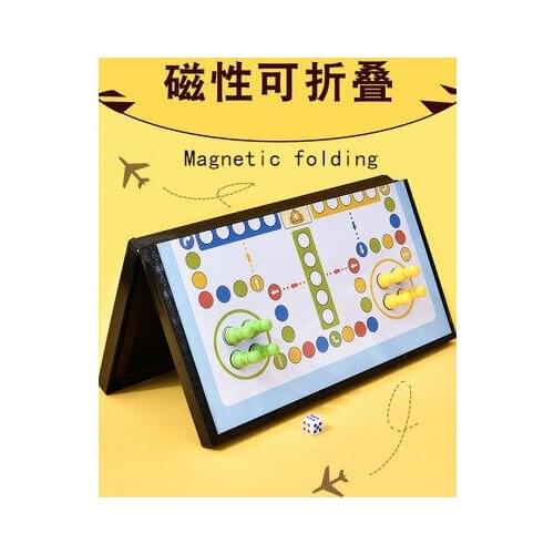 Magnet flying chess childrens checkers wooden chess board game chess puzzle childrens adult toys flying chess Foldable