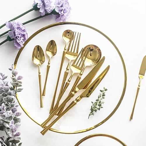 Cutlery Glod Stainless Steel Cutlery Set Flatware Fork Spoon Knife Set Butter Knife Tea Soup Spoon Dinnerware