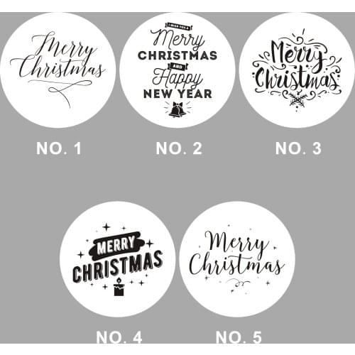 Wholesale 220PCS 2.5CM DIY Cartoon Happy Merry Christmas New Year Self Adhesive Sticker/Pattern Wrapping/Packing Circular