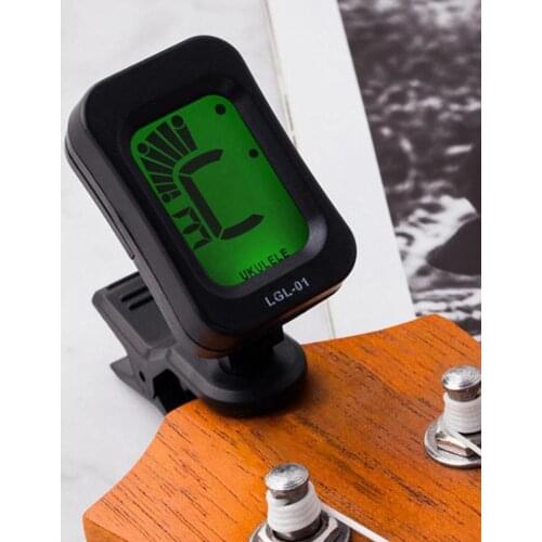 Folk Acoustic Guitar Tuner Violin Ukulele Bass Clip-on LCD Display Tuning for Beginners Stringed Guitar Accessories