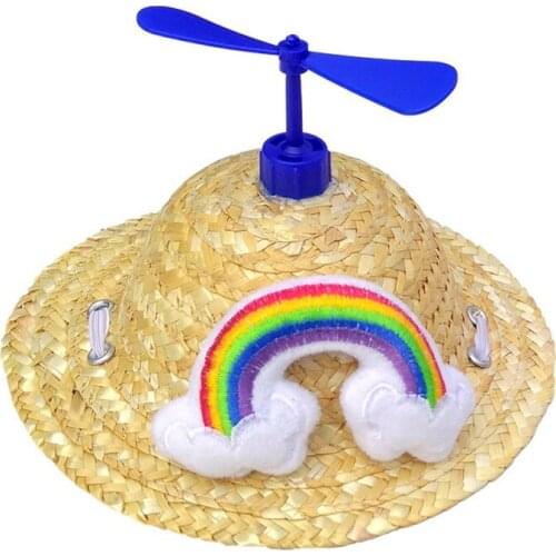 New Pet Dog Cat Cap Outdoor Sun Proof Puppy Supplies Cute Bamboo Dragonfly Hat Pet Accessories