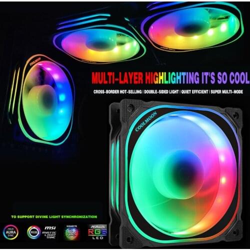 OCOCOO Magic box fan 12cmrgb quiet DIY computer host CPU graphics card air water cooling heat dissipation kit accessories