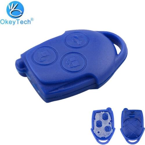 OKeyTech for Ford Transit Connect Set Auto Car Key Shell Replacement Cover Case Fob Blue Head 3 Button For Ford Key New Arrival