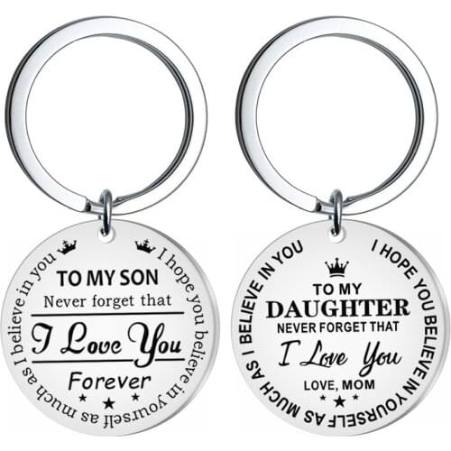 Oeinin Creative Keychain Man TO MY SON DAUGHTER Key Chain Bags Boy Letter Color Key Ring Zinc Alloy Pendant Accessories Brelok