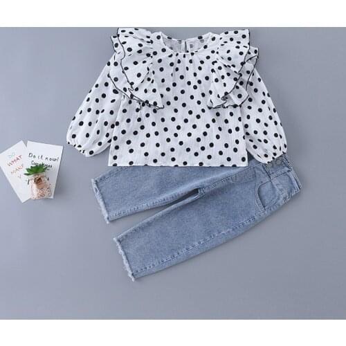 3-7 Years High Quality Spring Girl Clothing Set 2021 New Fashion Casual Solid Shirt + Pant Kid Children Girls Clothing