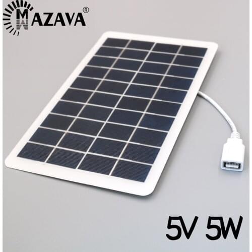 5W USB 1000mA 5W 5V Solar Panel Portable Solar Charger Pane Climbing Fast Charger Travel DIY Solar Charger Generator