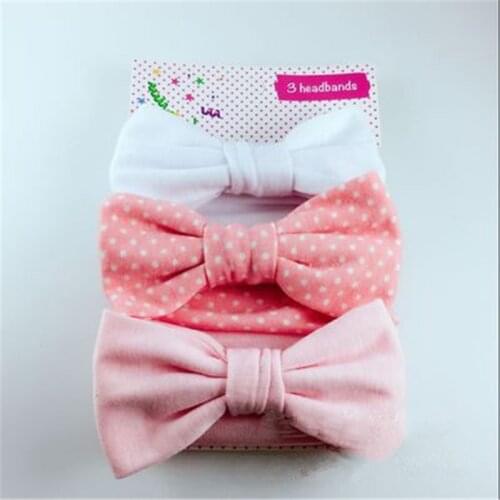 3pcs Cute Bowknot Newborn Baby Headband Ribbon Elastic Headdress Kids Hair Band Girl Bow Knot Turban Headband Infant Accessories