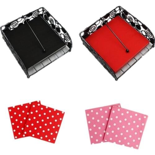 20Pcs Printed Feature Polka Dot Napkins Event Birthday Party Baby Shower Supplies Tissue Decoupage Solid Color Paper Towel