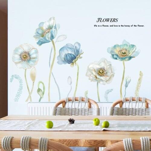 3D Flowers Wall Stickers Living Room Bedroom Kids Room Decoration Sofa TV Background Wall Decals Vinyl Self-adhesive Wallpaper