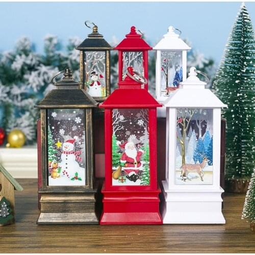 Santa Claus Snowman Lantern Light Merry Christmas Decor For Home Christmas Tree Ornament Xmas Gifts Navidad 2021 New Year 2022