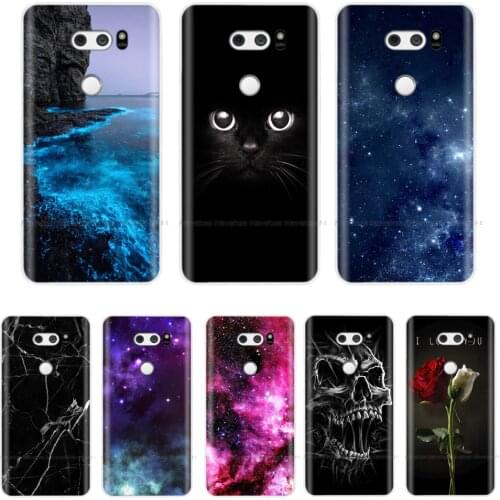 Silicon case For LG V30 Case cover Soft tpu Back coque For LGV30 Plus bumper Painted Shells Bags shockproof cute flower 6.0 inch