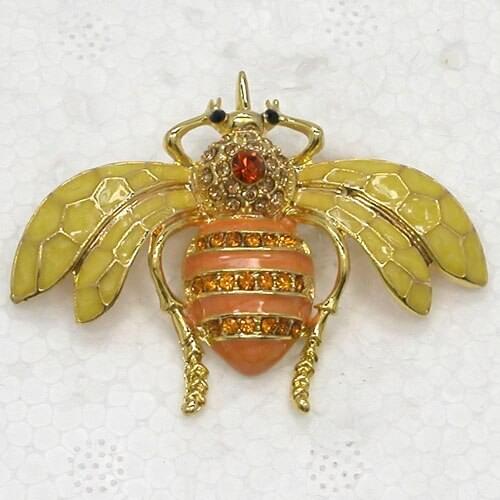 Rhinestone Bee Pin brooches Fashion Enamel brooch C178 G2