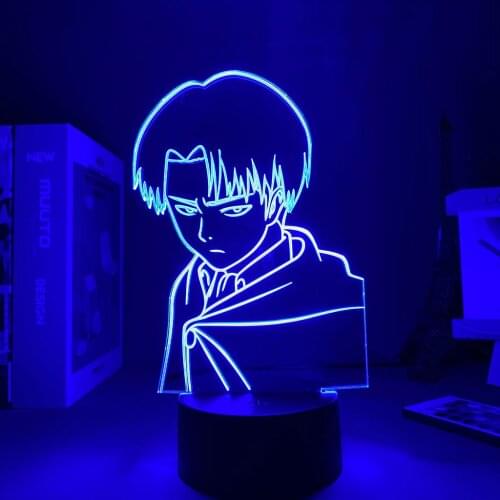 Led Night Light Anime Figure Attack On Titan Manga Levi Ackerman Table lamp Cute Room Decor Shingeki No Kyojin леви аккерман