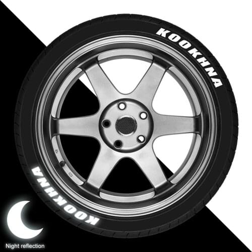 Universal 3D Car Tire Letters Stickers Tires Soft Rubber Reflective Letter Stickers Auto Tuning Decals Styling Accessories