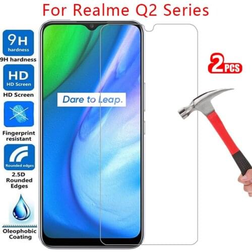 Tempered glass screen protector for realme q2 pro q2i case cover on realmi q 2 i 2i 2q q2pro protective phone coque bag realmeq2