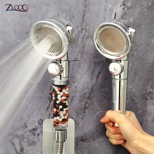 Zloog New Bathroom Shower 3 Modes Adjustable Jetting High Pressure Bathroom Anion Filter Spa Shower Head Nozzle