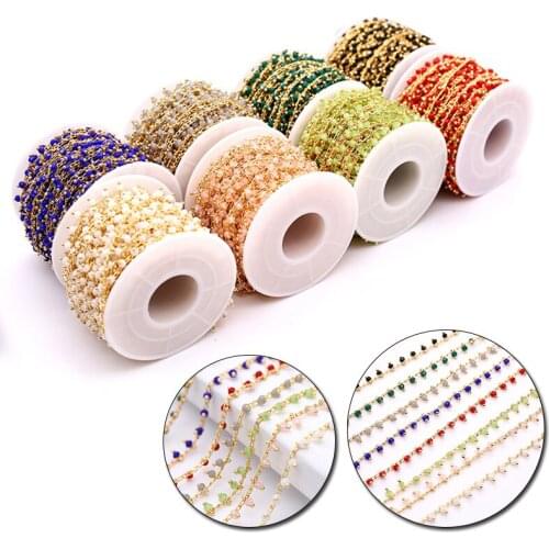 1m Stainless Steel Beads Chains Bulk Color Enamel Bead Chain Handmade Bracelet Necklace Accessories DIY Jewelry Making Materials