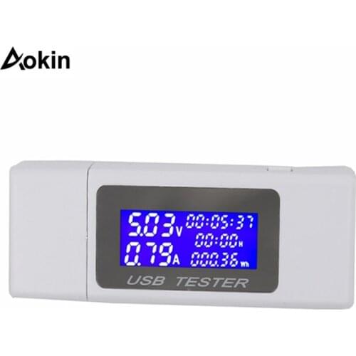 USB Tester Current 4-30V Voltage Meter Timing Ammeter Digital Monitor Cut-off Power Indicator Bank Charger Digital voltmeter