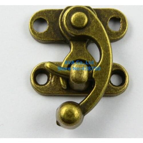 10 Antique Brass Decorative Hasp Jewelry Box Hasp Lock Latch 29x33mm with Screws